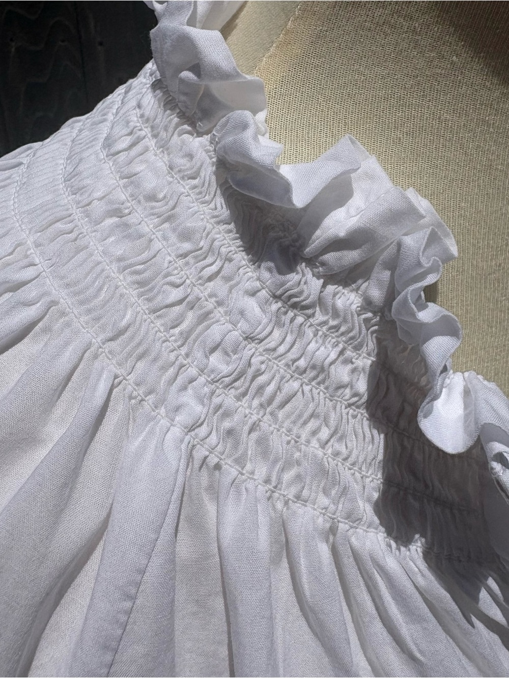 GAP White Ruffled Neck Button-Down Blouse - Picture 3 of 8